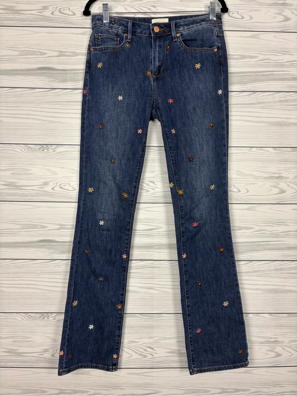 Driftwood Kelly bootcut floral embroidery denim jeans size 26 boho